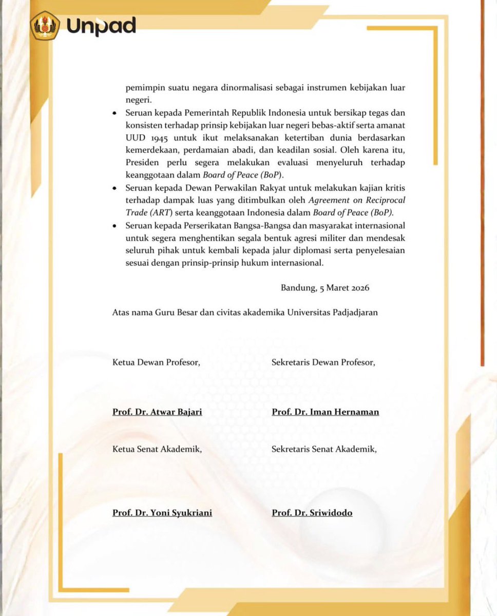 Mahasiwa ITB geruduk Dasco, Warga UNPAD bikin seruan. Tanah Pasundan menghangat. Bandung Lautan Api adalah sinyal tanda mulainya perjuangan.