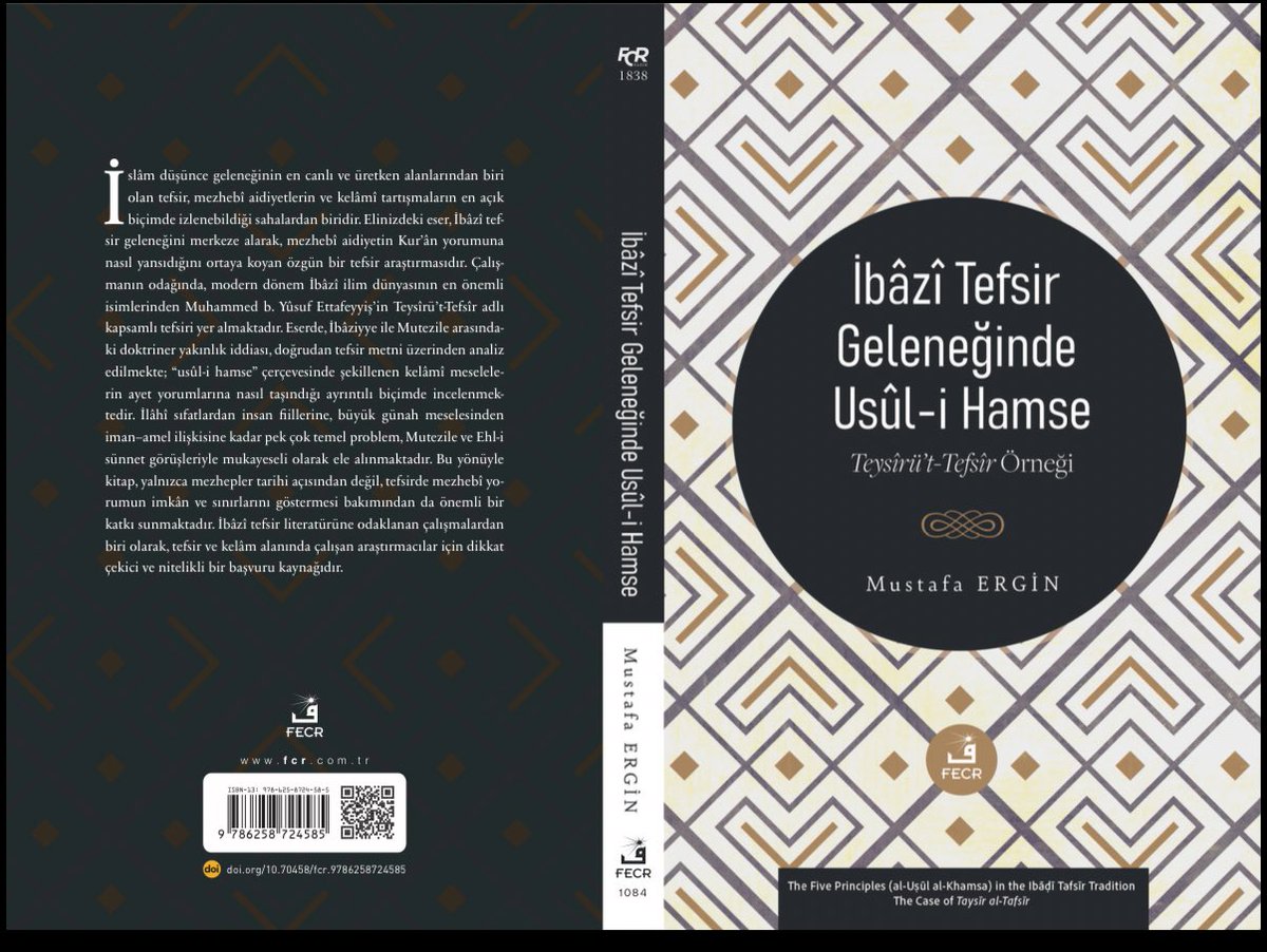 feyzishh's tweet photo. Kıymetli meslektaşım Mustafa Ergin’in “İbâzî Tefsir Geleneğinde Usûl-i Hamse” isimli kitabı yayımlandı. Tefsir akademisi için hayırlı olsun💐 
👉🏻 https://t.co/6Fp0Xs2mx5 https://t.co/7DeKWSSFmu