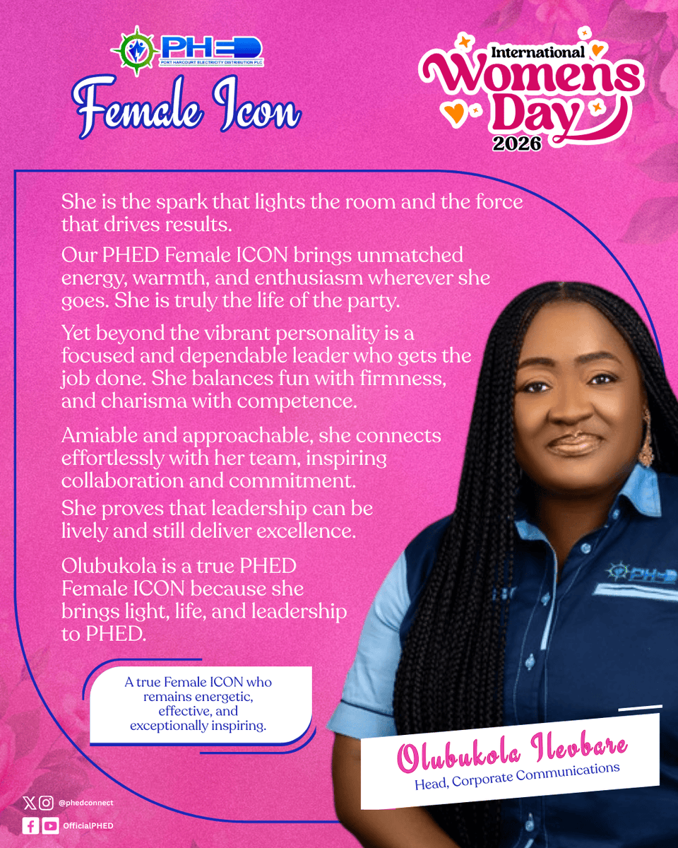 PHEDconnect's tweet image. Behind the power at PHED are incredible women. Meet our Female Icons this #IWD2026.  
#WomenInPower #PHED #PHEDCares #InternationalWomensDay2026