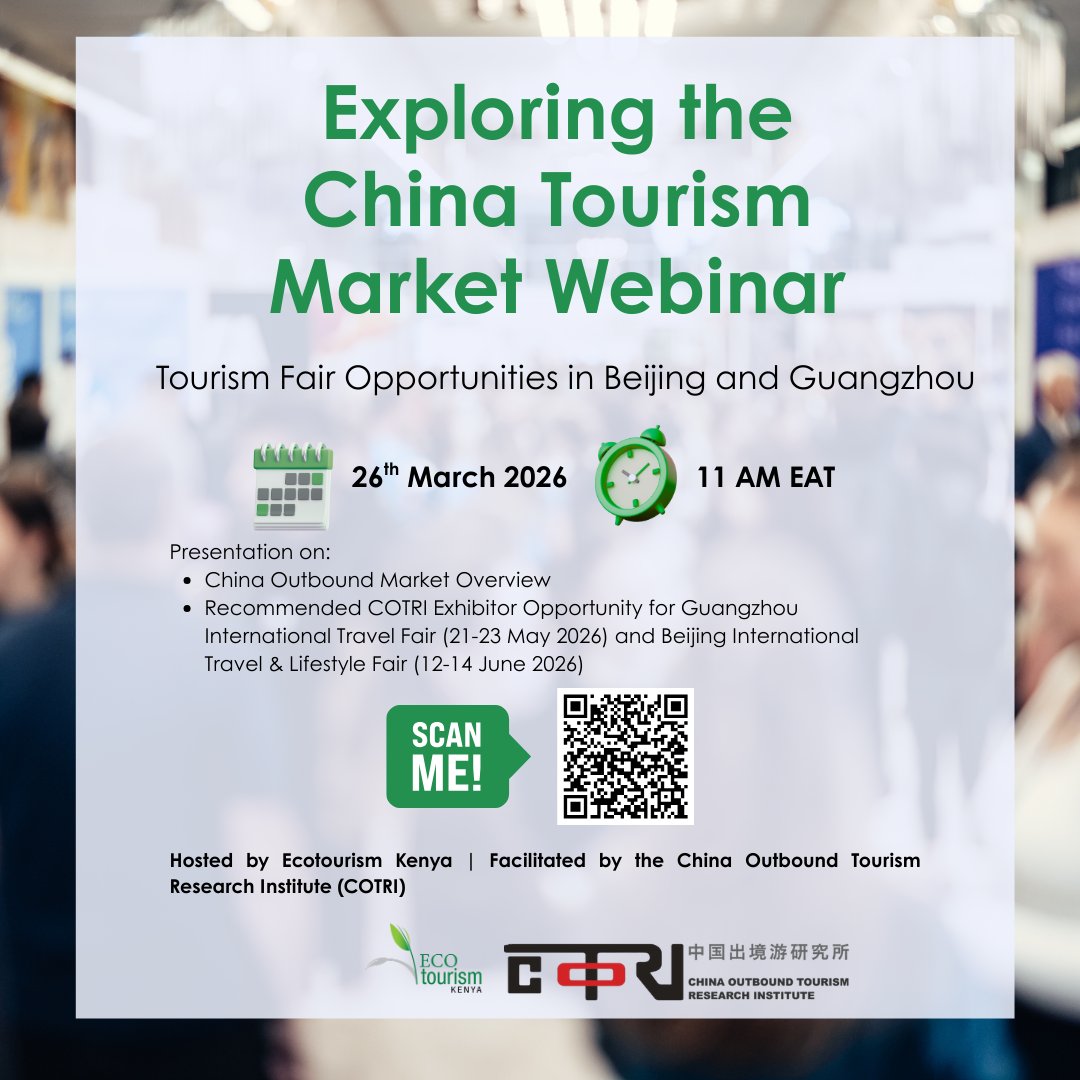 ecotourismkenya's tweet image. 🐆China’s growing outbound travel market and increasing interest in authentic cultural and nature-based experiences in Kenya present a lucrative opportunity for Kenyan tourism businesses to better acquaint themselves with this market.

+
#MarketAccess #kenya