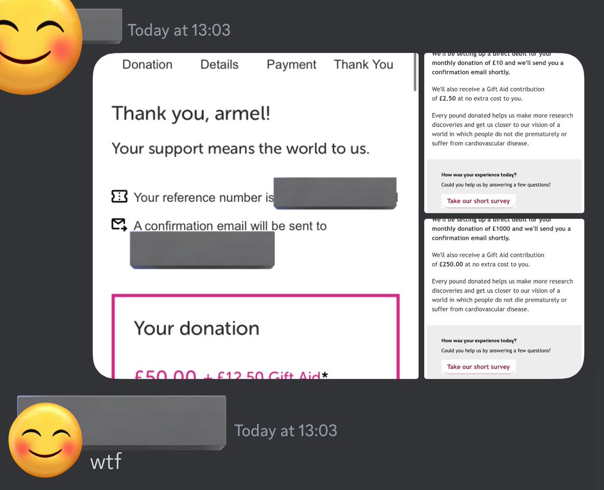 HSTIKKYSECURITY's tweet photo. My business partner just donate £1060. + £265 gift aid to charity using My (Armel) Account number and sort code. with my permission of course. 😂😂😂😂😂😂😂😂. https://t.co/F1jaZk1GkL