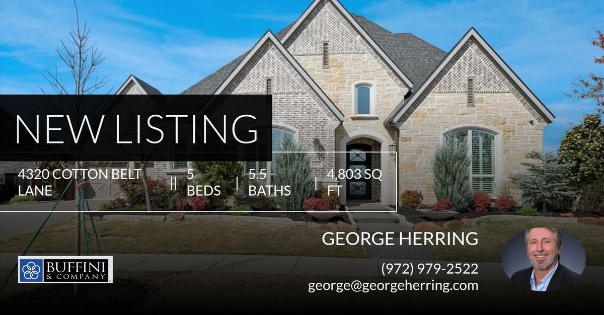 📍 New Listing 📍 Take a look at this fantastic new property that just hit the market located at 4320 Cotton Belt Lane in Prosper. Reach out here or at (972) 979-2522 for more information

George Herring
RE/MAX DFW Associates 
6959... homeforsale.at/4320_COTTON_BE…