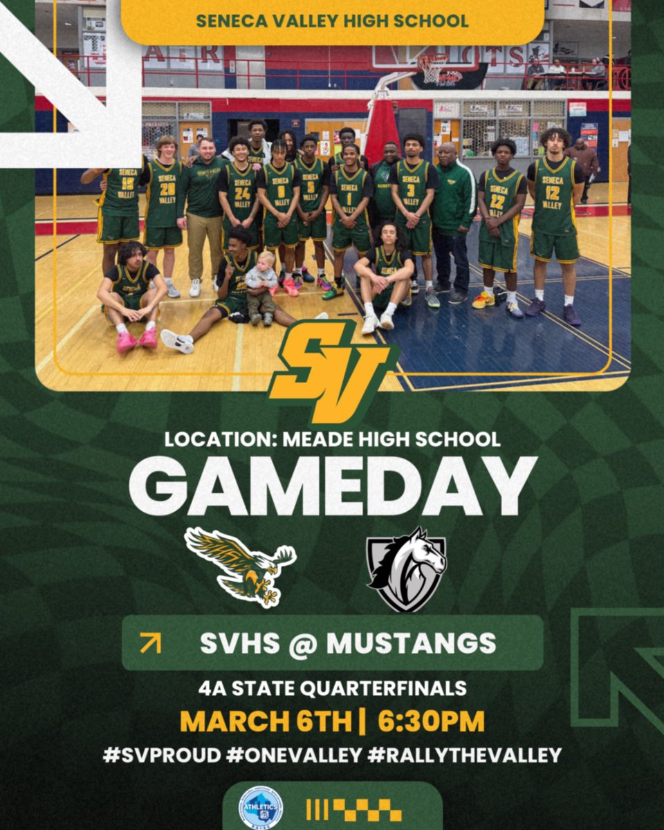 SVHSathletics's tweet photo. GAMEDAY!
.
Your Screaming Eagles are headed to Meade High School for the State Quarterfinals. The Screaming Eagles will take on the Mustangs at 6:30pm tonight!
.
#SVProud #OneValley #RallyTheValley https://t.co/xWhLfBi5hF