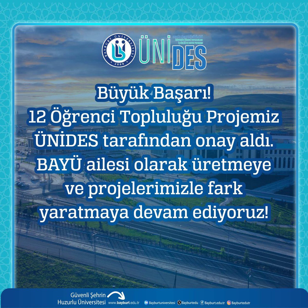 MutluTurkmen's tweet photo. 🎓🌍 BAYÜ Öğrenci Topluluklarından Topluma Değer Katan 12 Proje
Üniversitemiz öğrenci topluluklarının; sağlık, çevre, kültür, teknoloji ve sosyal kapsayıcılık başta olmak üzere farklı alanlarda hazırladığı 12 ayrı proje, gençlerimizin toplumsal sorumluluk bilinci ve üretkenliğinin önemli bir göstergesidir.
Öğrencilerimizin fikirleriyle şekillenen bu projelerin toplumla buluşacak olmasından büyük memnuniyet duyuyorum. Bu anlamlı çalışmalarda emeği geçen tüm öğrencilerimizi ve danışman akademisyenlerimizi tebrik ediyor, başarılarının devamını diliyorum. #ÜNİDES