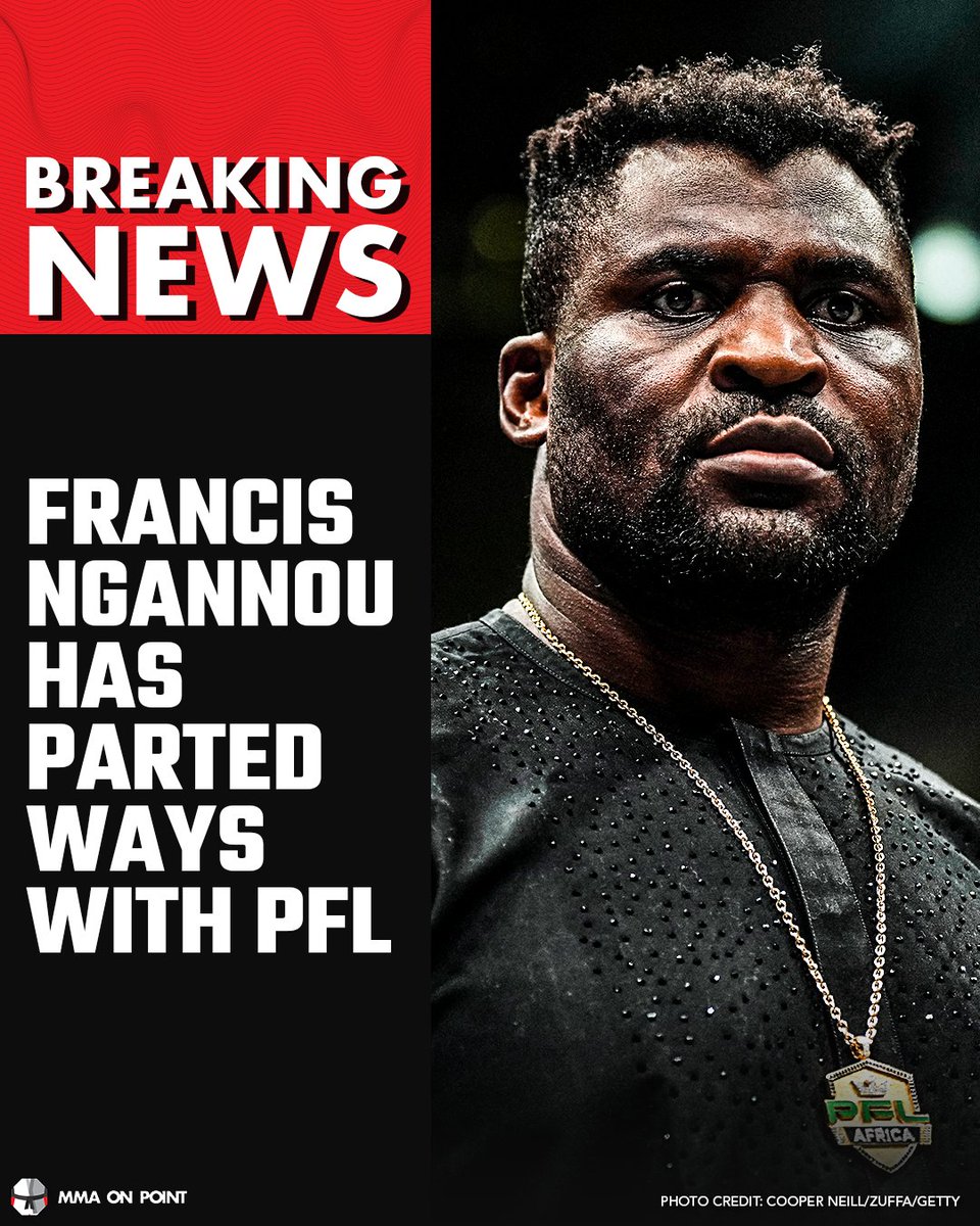 mmaonpoint's tweet photo. 🚨Francis Ngannou is no longer a PFL fighter 🚨

(h/t @MP2310) https://t.co/nLYX270bLt