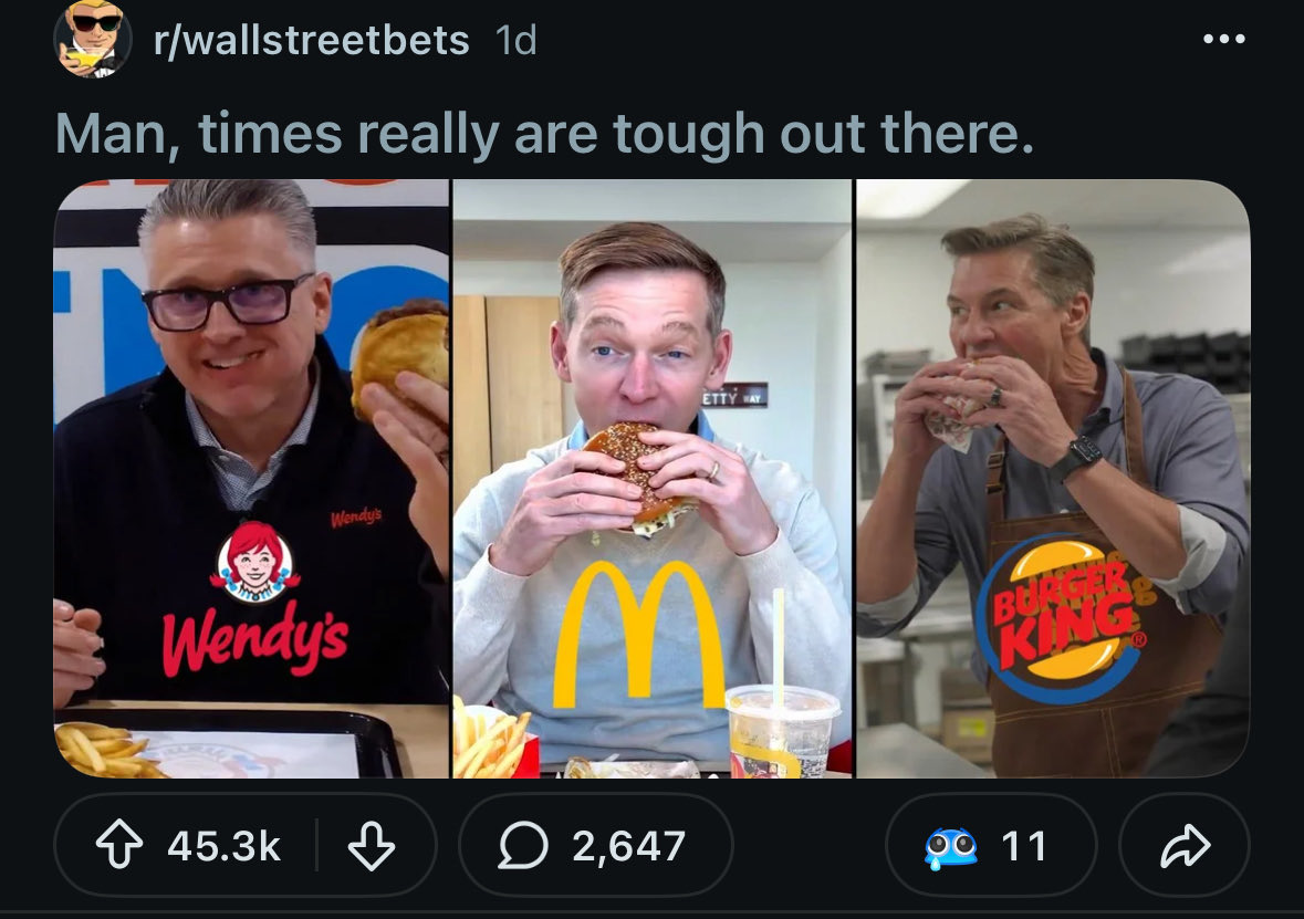 the ceo burger battle was not on my bingo card for 2026