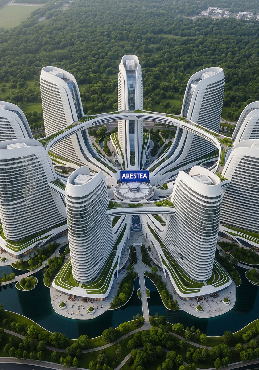 AresteaStudio's tweet photo. #futuristicarchitecture #futurebuildings #ecopolis #arcology #greenroof #skyscraper #futurecity #megastructure #hightecharchitecture #housing #concept https://t.co/1dNtElYAvo