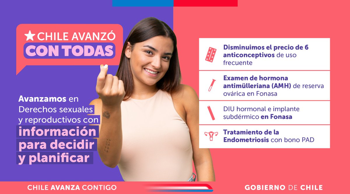 En cuatro años el <a href="/MinMujeryEG/">Ministerio de la Mujer y la Equidad de Género</a> avanzó en derechos sexuales y reproductivos. 🩺 Junto a @fonasachile, promovimos un acceso más equitativo en la Red Pública de Salud con #CopagoCero y con protección financiera en la Red Privada de Salud. 

💜 Chile avanzó con todas