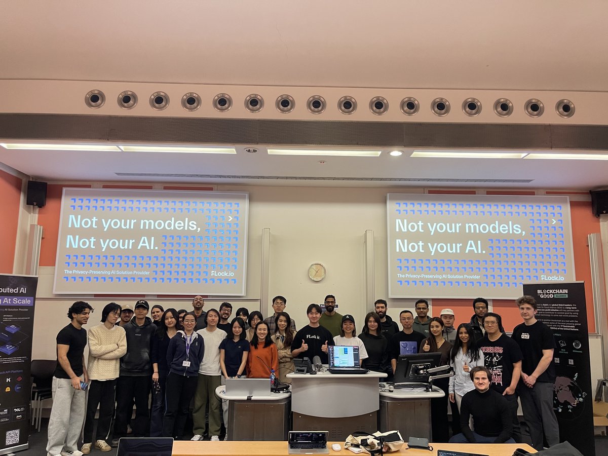 flock_io's tweet photo. Day 2 of UK AI Agent Hack EP.4 was all about builders. 💻

We hosted a 2-hour deep dive at @imperialcollege, guiding teams through @openclaw and the FLock API.

Our Head of EMEA and Legal Counsel, @TiffanyWang98, also shared our vision behind the track to accelerate AI for Good with measurable impact, real-world AI solutions that go beyond buzzwords.

Special thanks to our partners for their strong support @ChainforGood @iclblockchain @imperialaisoc @Kimi_Moonshot

Now it’s time to ship 🦞
