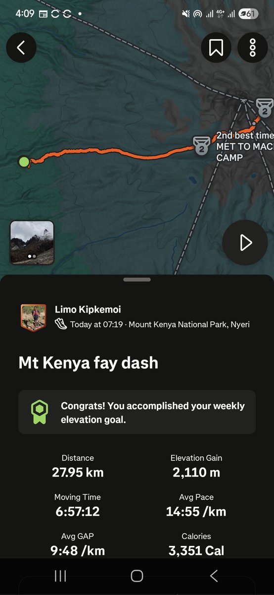 Limo_kipkemoi's tweet photo. Mt. Kenya Day Dash, up and down in 7hrs, fun with little push with @mansaplus https://t.co/3JS1LQPAjj