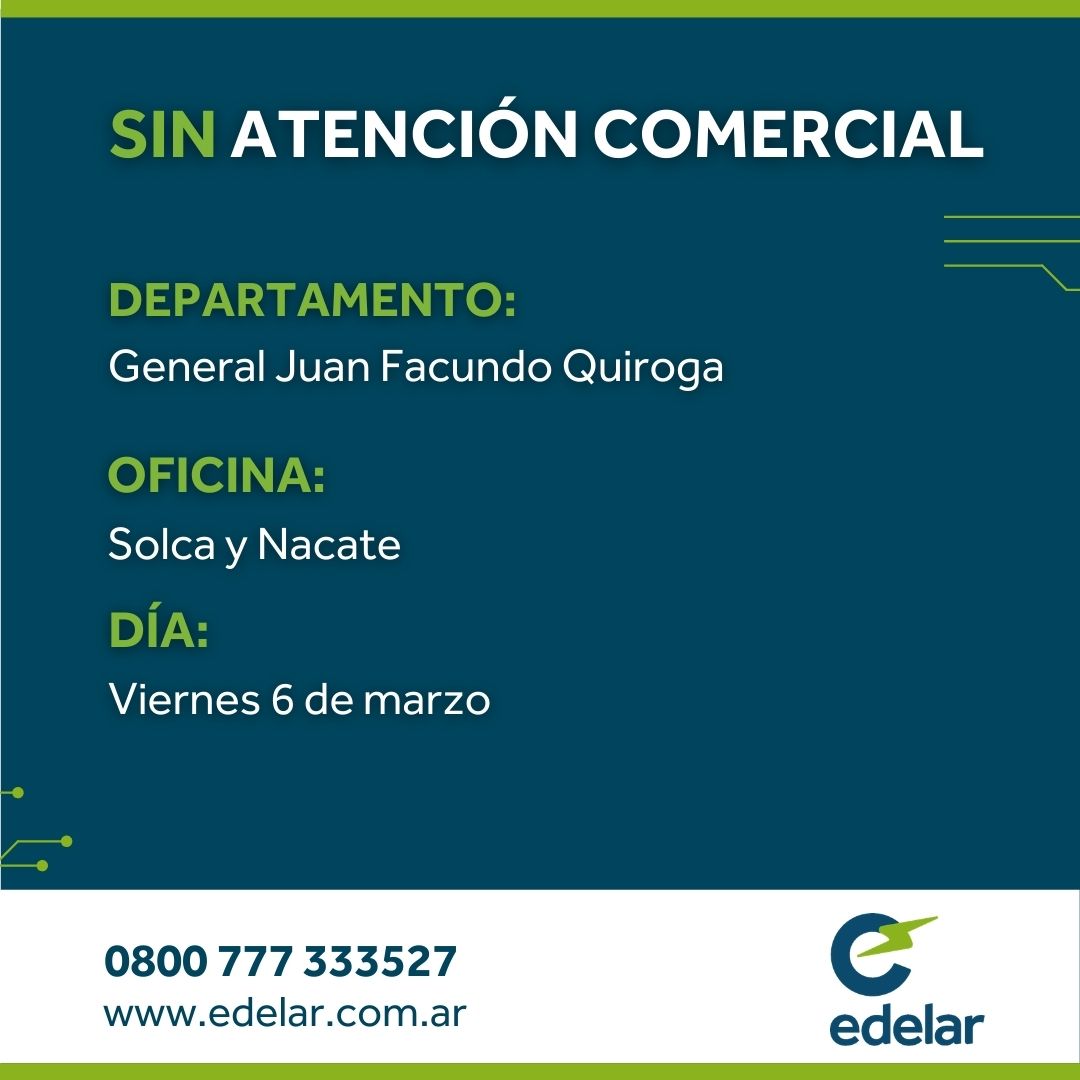 EdelarSAU's tweet image. #EdelarInForma⚡ que hoy 06 de marzo no habrá #AtenciónComercial en Solca y Nacate. 
🔂La misma se reprograma para la próxima semana.