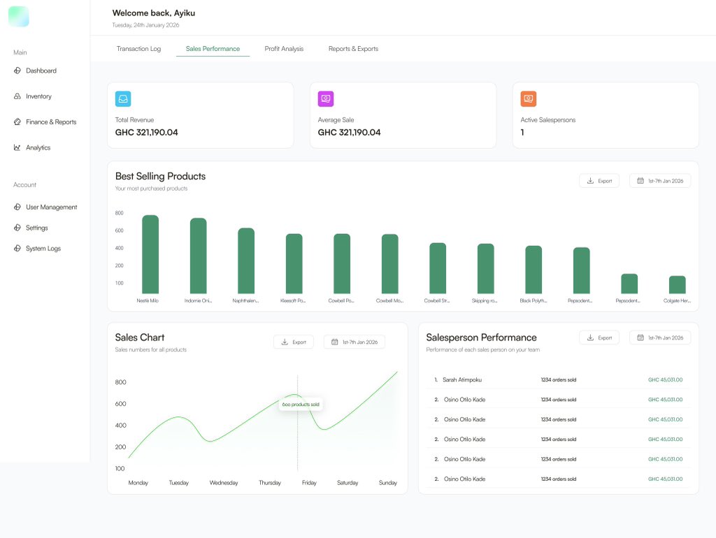 kb__omari's tweet photo. Designing the finance page for an inventory management system. Clean, simple, and easy to track the numbers. 📊 https://t.co/NTDLWermba