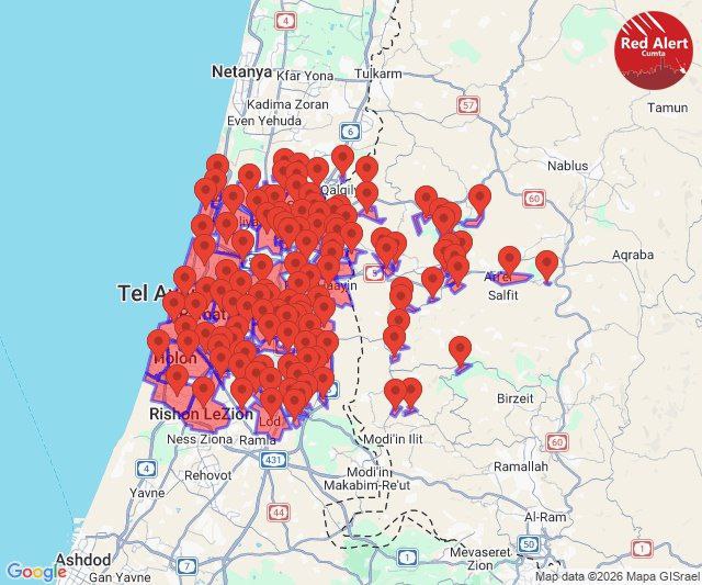 SouthToday5's tweet photo. Breaking:

Tel Aviv was just targeted by an Iranian missile attack. https://t.co/dDDN7rGvGy