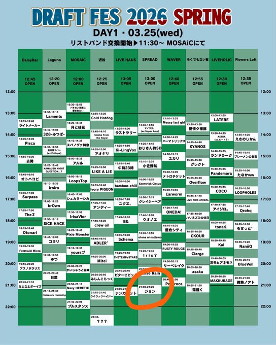 jojohn_jo_john's tweet photo. 🔥【ドラフトフェス2026】🔥

⏰3/25 下北沢SPREAD トリ 21:00〜⏰

ケジメ/ジョン

#ドラフトフェス
#DRAFTFES2026 
#DRAFTFES2026SPRING https://t.co/NFkWyHsXui