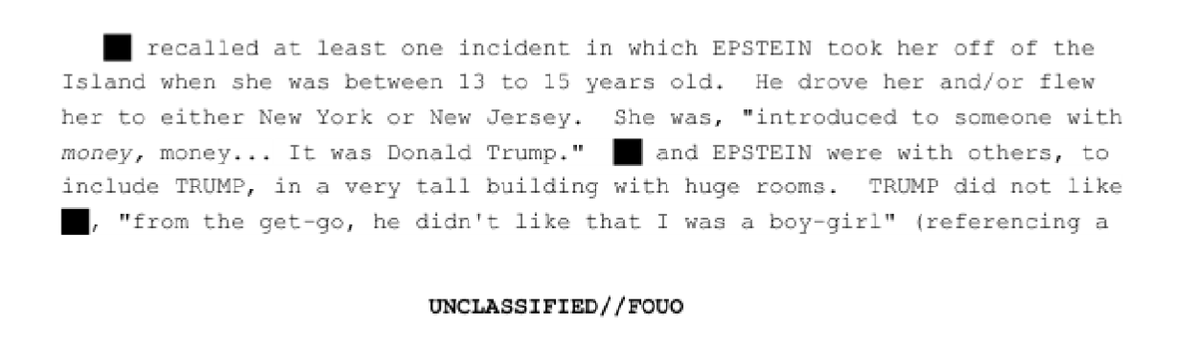Estos son los 3 documentos que acaba del publicar el DoJ en el caso Epstein relacionados con una mujer  denunciando por abuso sexual Donald Trump cometido cuando ella tenía entre 13 y 15 años.

1) justice.gov/epstein/files/…

2) justice.gov/epstein/files/…

3) justice.gov/epstein/files/…