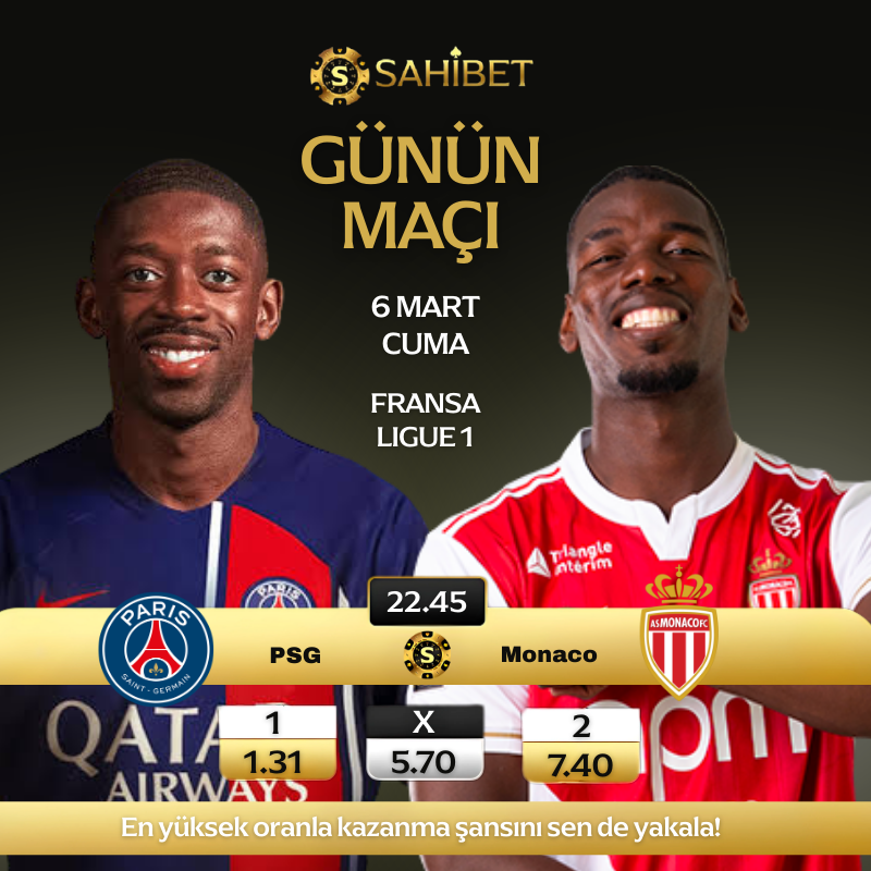 Sahibetofficial's tweet photo. ✨ GÜNÜN MAÇI ✨

⚽️ PSG ⚔️ MONACO ⚽️

💰 HER YATIRIMINIZA %30 ÇEVRİMSİZ FREEBET!!

💵 5 DAKİKADA ÇEKİM GARANTİSİ💵

✨SAHİBET 'te Kaybetmek YOK!
Güven ve Kalitenin Tek Adresi 💵

Güncel Link ⚠️

https://t.co/mhnQaJ2UCY https://t.co/nEQVufYWig