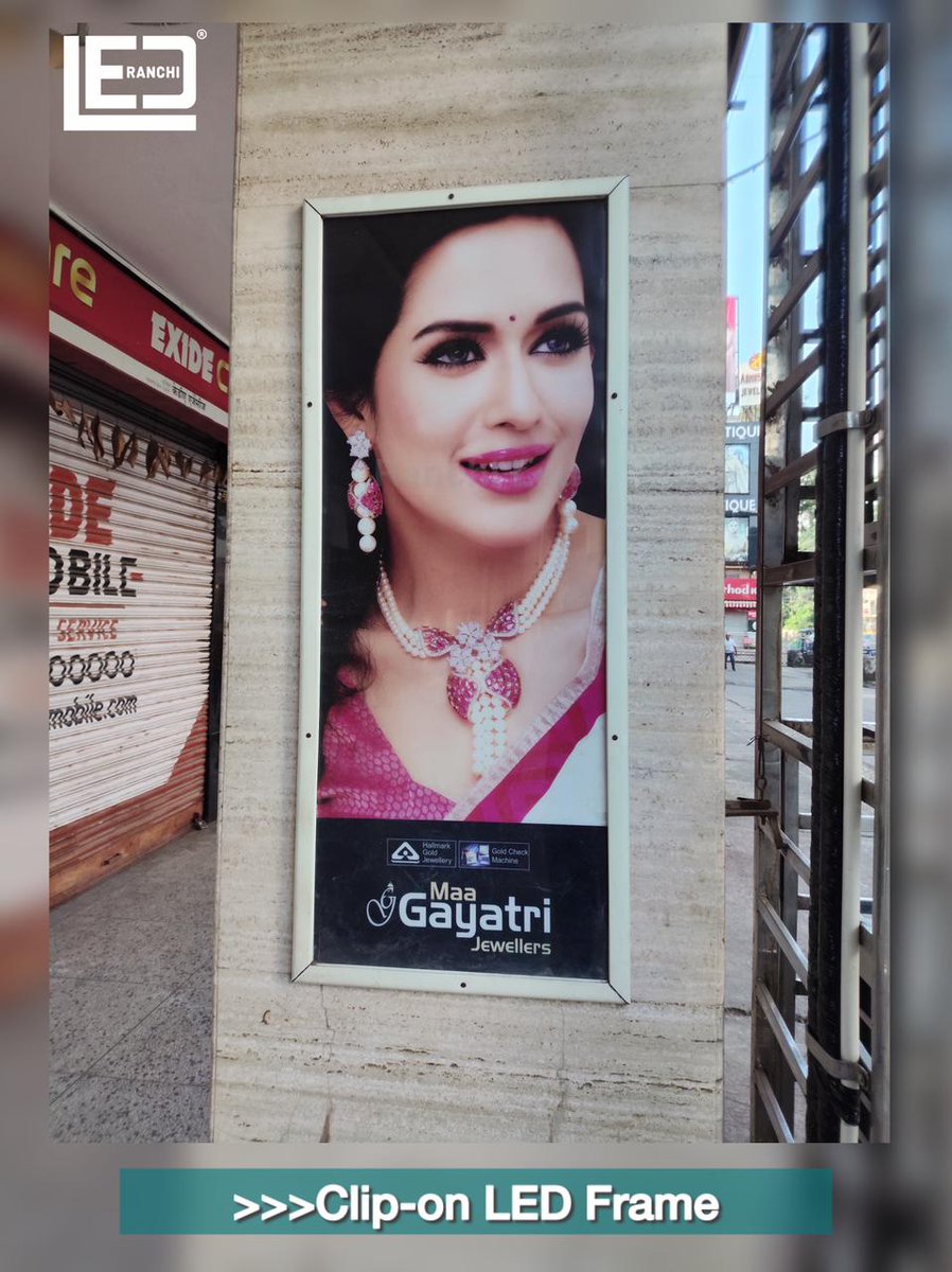 led_ranchi12279's tweet image. Clip-on LED Frame with slim aluminum body and bright LED lighting for attractive advertising displays. Easy poster change system. Designed and manufactured by Ranchi Led Lightboard Printing. Contact today

#BusinessBranding
#CustomSignBoard
#RanchiLedLightboardPrinting