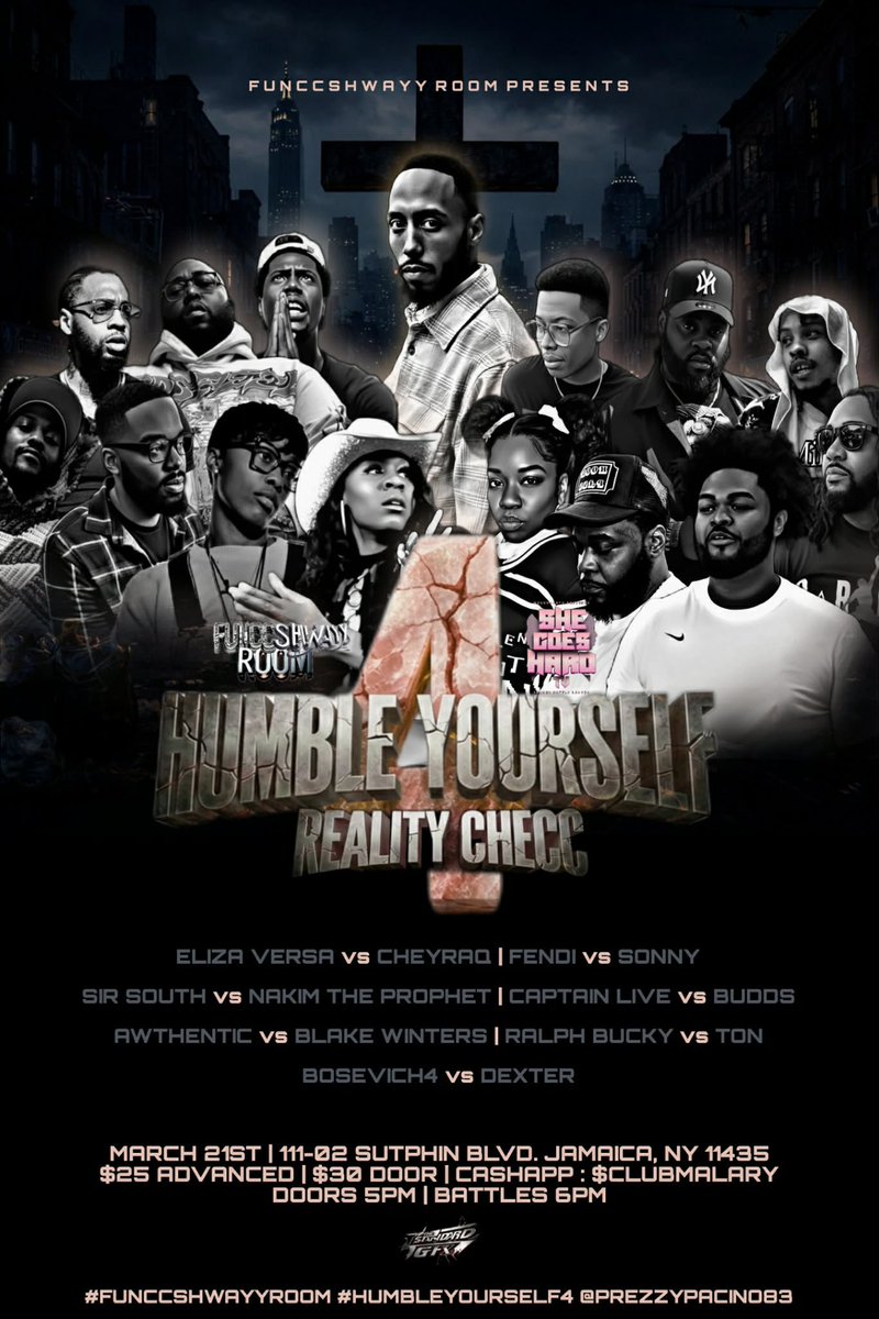 PrezzyPacino83's tweet photo. These Flyers Go Crazy !!! March 21st Humble Pie 🥧 Will Be Served 😳 It’s Time For A Reality Checc 🤨 NYC IssaShwayy H3LLOOO #funccshwayyroom #HumbleYourself4 #Realitychecc https://t.co/gsYQ2S45sC