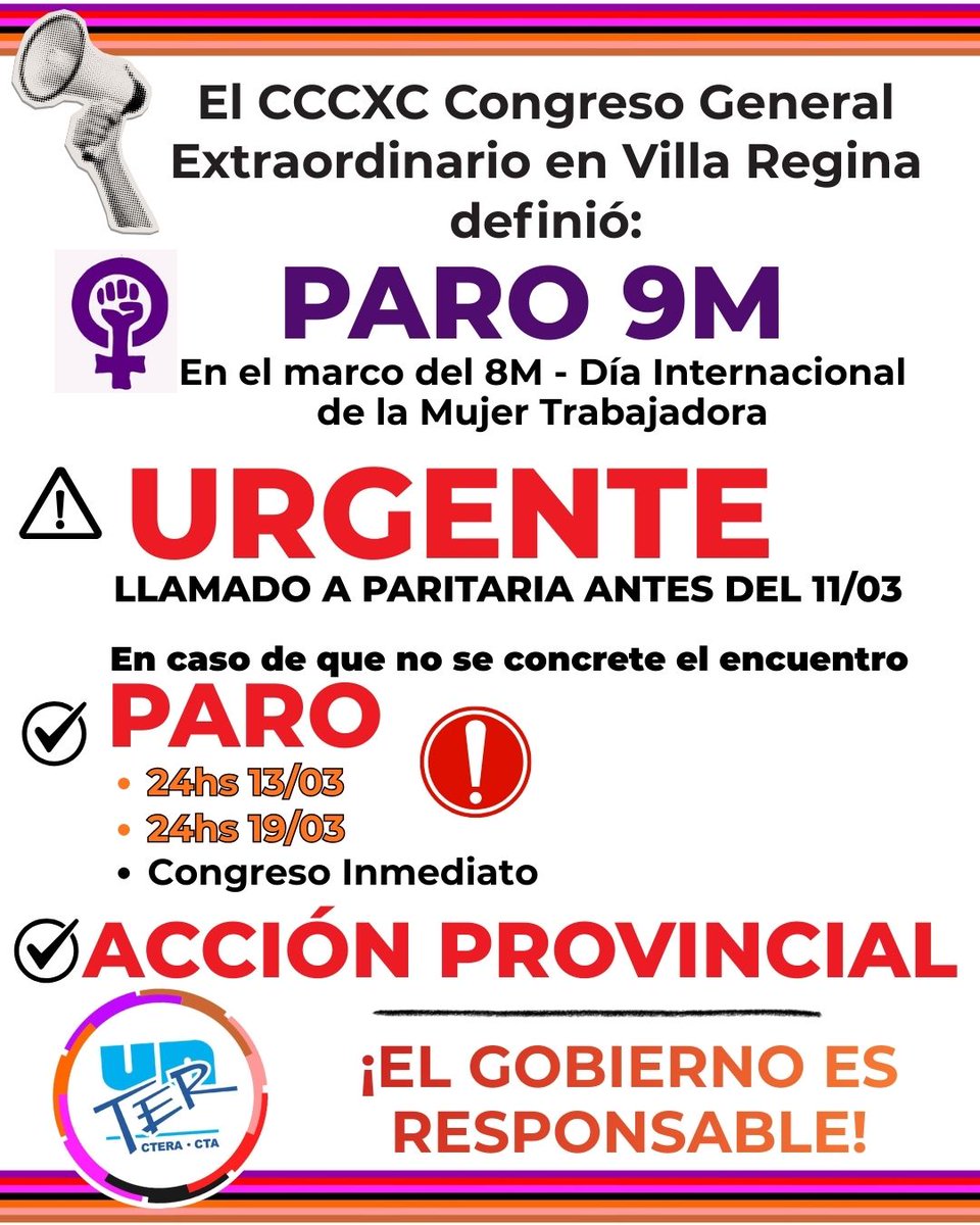 Finalizó el CCCXC Congreso General Extraordinario en Villa Regina – UnTER - go.shr.lc/3NhtVW9