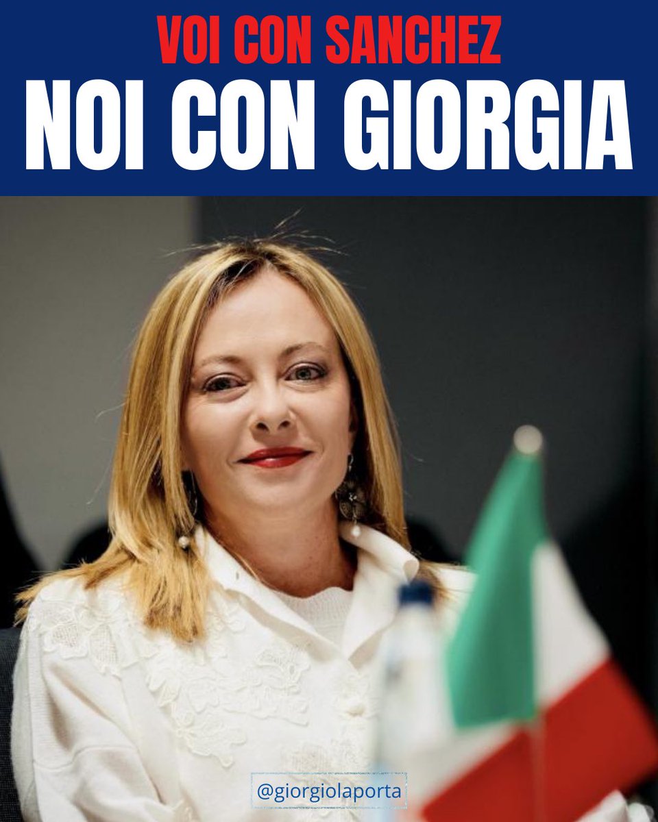 Auguro alla sinistra di trovarsi presto un leader così da non doversi aggrappare disperatamente a quelli degli altri Paesi. 
Buon lavoro a #GiorgiaMeloni e a tutto il Governo del mio Paese, in questo momento particolarmente delicato e impegnativo. 
💪🇮🇹

#Sanchez #6marzo