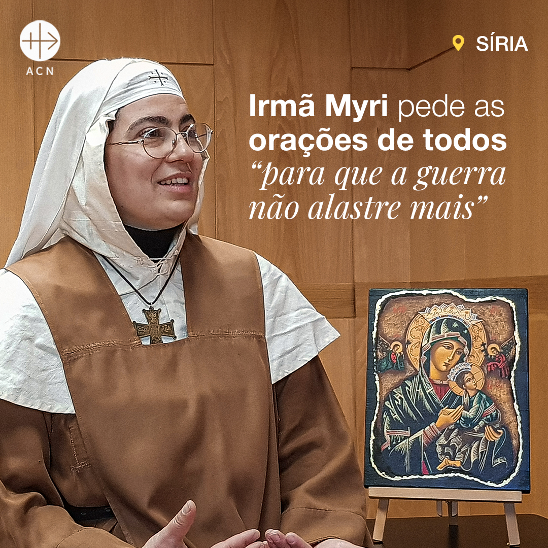 A Irmã Myri, a única religiosa portuguesa a viver na #Síria, pede, através da AIS, orações aos portugueses para que a #guerra, “de consequências ainda imprevisíveis”, não alastre a mais países e não comprometa a presença cristã no #MédioOriente.
👉 fundacao-ais.pt/060326