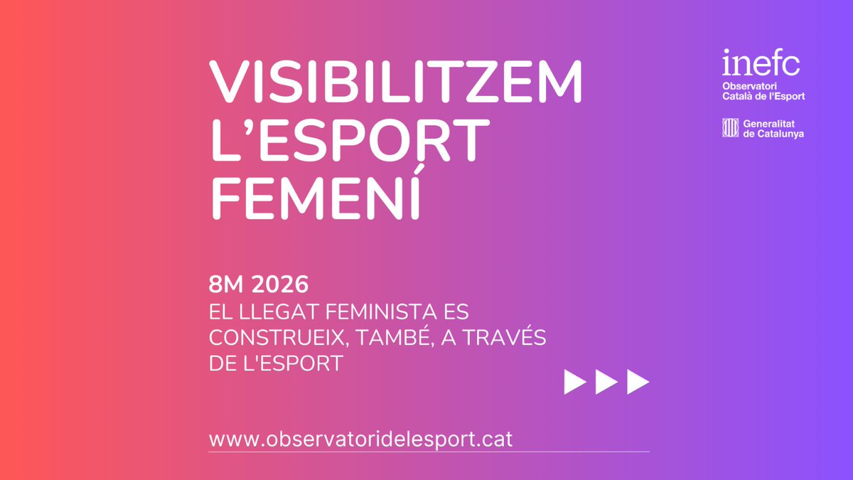 inefcat's tweet photo. 💜 OBSERVATORI | El llegat feminista es construeix, també, a través de l'esport
 
🙅‍♀️ Reconeixem el llegat de la lluita col·lectiva i refermem el nostre compromís: més visibilitat, més lideratge i més drets conquerits.

 #ObservatoriINEF #8M #EsportFemení #Catalunya #8M2026 https://t.co/5r9Sd7YA87