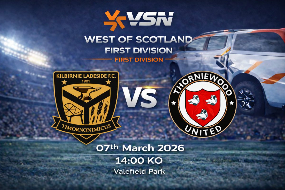 vsnsport's tweet image. This weekend is a wee trip to North Ayrshire to see one of our Partner Clubs! Get along and support your local team! 

⚽️ @KLFC_official vs @Thorniewood 
📍 Valefield Park, Kilbirnie 
⏲️ 14:00 KO 
🍾 Presented by Gaz! 

@OfficialWoSFL 
 
#vsnsport #fueledbyvsn #jointherevolution