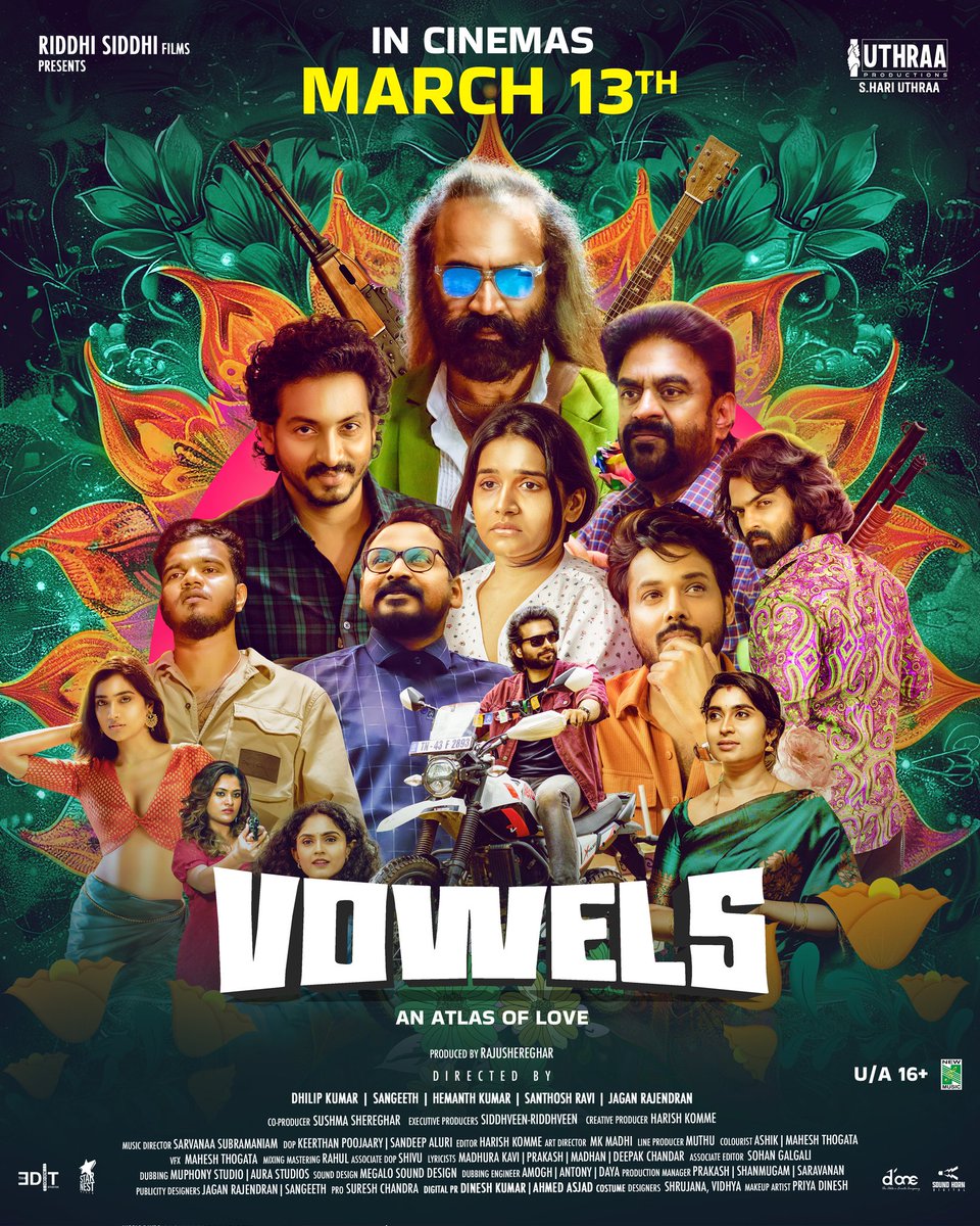 RiddhiSiddhi_13's tweet photo. Five letters. Five emotions. One map to the heart. ❤️ #VOWELS – An Atlas of Love in theatres from March 13. 🎬

@dhilip_filmmaker @he_man_k1012
@santhosh_ravi22 @Jagan_babu_R
@sangitography

#vowelsmovie #vowelsthefilm #anatlasoflove #march13
#tamilanthology https://t.co/dqgbjT1ILT