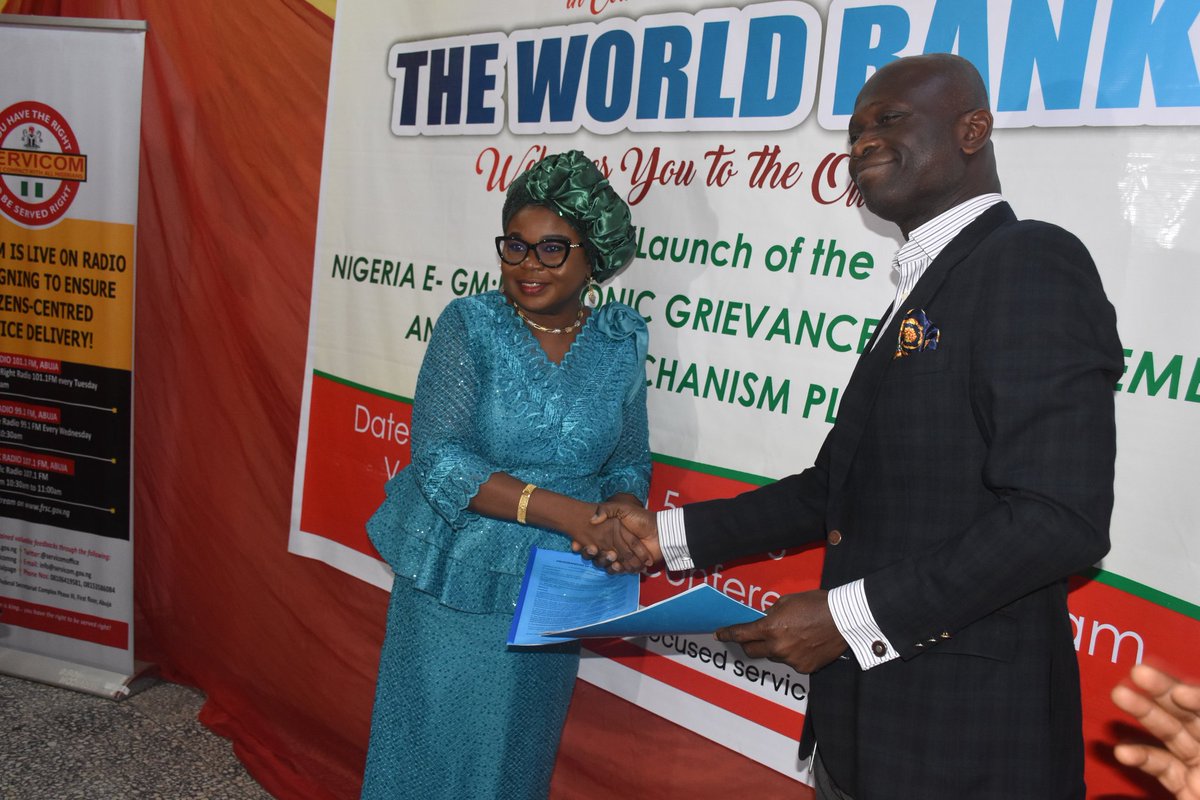 ServicomOffice's tweet photo. SERVICOM, in collaboration with the World Bank ESF Unit, has launched Nigeria’s Electronic Grievance Management (e-GM) Platform.
The platform strengthens transparency, accountability, and citizen feedback across World Bank-supported projects in Nigeria.
@NGRPresident https://t.co/QlwufMu87b