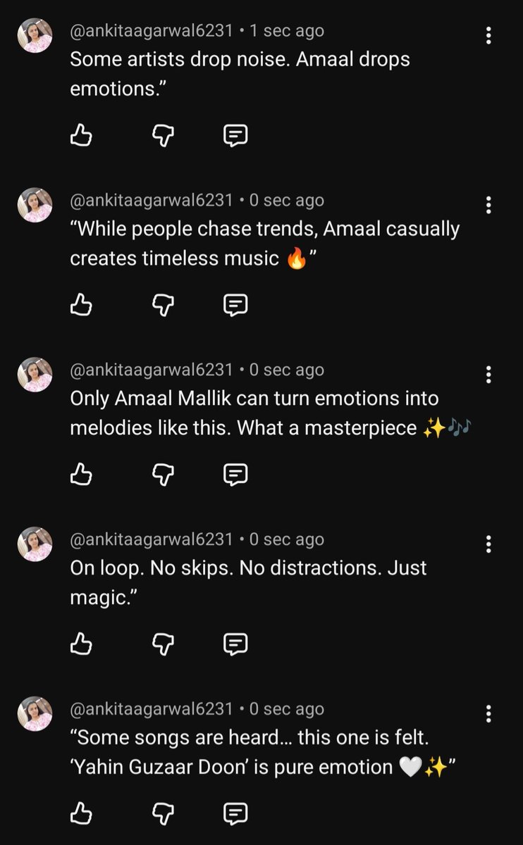 ankita41092's tweet photo. Let's do this like a thread!❤️

51M is about to happen on #YahinGuzaarDoon, go to YT, drop some comments, take SS, &amp; post it here!👇

#Amaalians Let's celebrate together!🤝
@AmaalMallik 's song truly deserves even more than this.🫶❤️
#AmaalMallik https://t.co/3QZ1InA08l