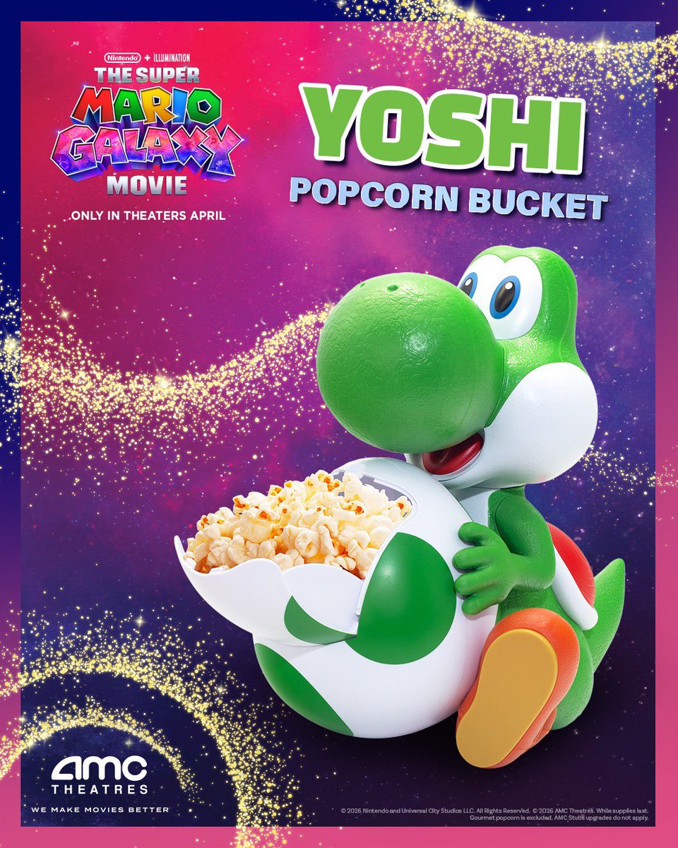 The Yoshi popcorn bucket for ‘THE SUPER MARIO GALAXY MOVIE’ has been revealed.