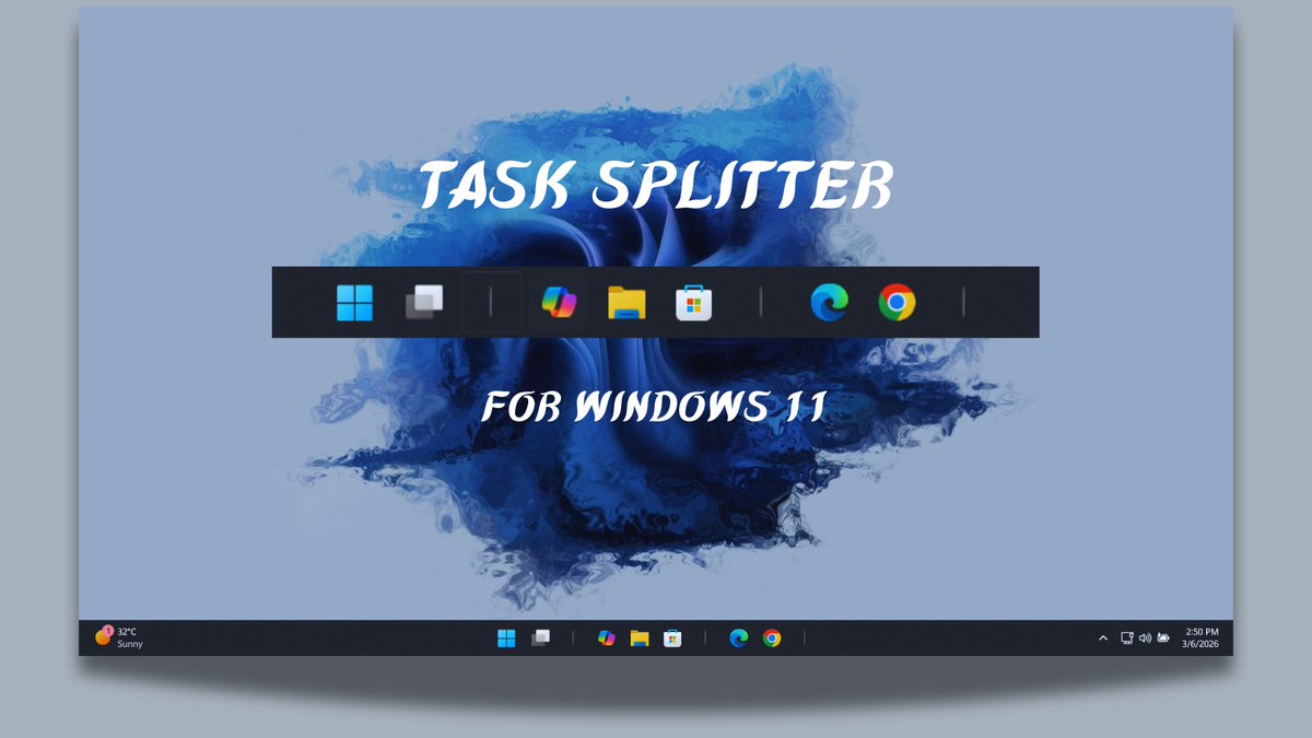 nexusuiofficial's tweet photo. Make your Windows 11 taskbar look clean and organized! ✨

Learn how to add a separator between taskbar icons and create a more minimal desktop setup.

https://t.co/7CXE7QEpa1

#Windows11 #Taskbar #WindowsCustomization #TechTips #DesktopSetup 🚀 https://t.co/JzM6jQfooX