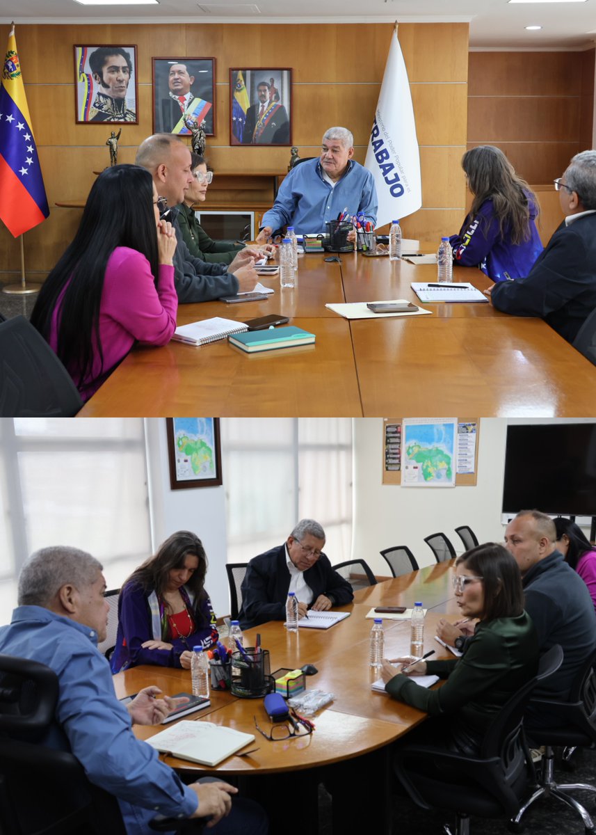 MinTrabajoVE's tweet photo. El ministro Eduardo Piñate sostuvo un encuentro con los viceministros y viceministras de Ministerio del Poder Popular para el Proceso Social de Trabajo para evaluar el balance de gestión del primer bimestre de 2026. https://t.co/7nsa38dUcZ