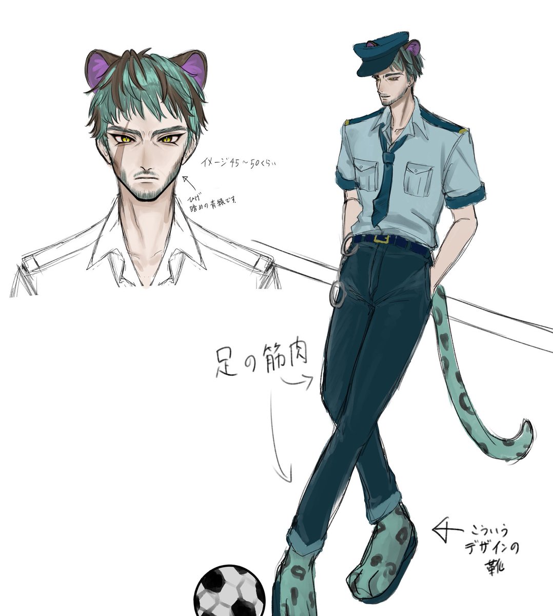 投票ありがとうございました！擬人化誰デザ、私は8.スゥさんの擬人化デザインを担当させていただきました🙌
かっこいい男性を初めて描いたので楽しかったです！ありがとうございました🫶🫶
 #TASTIA_擬人化誰デザ