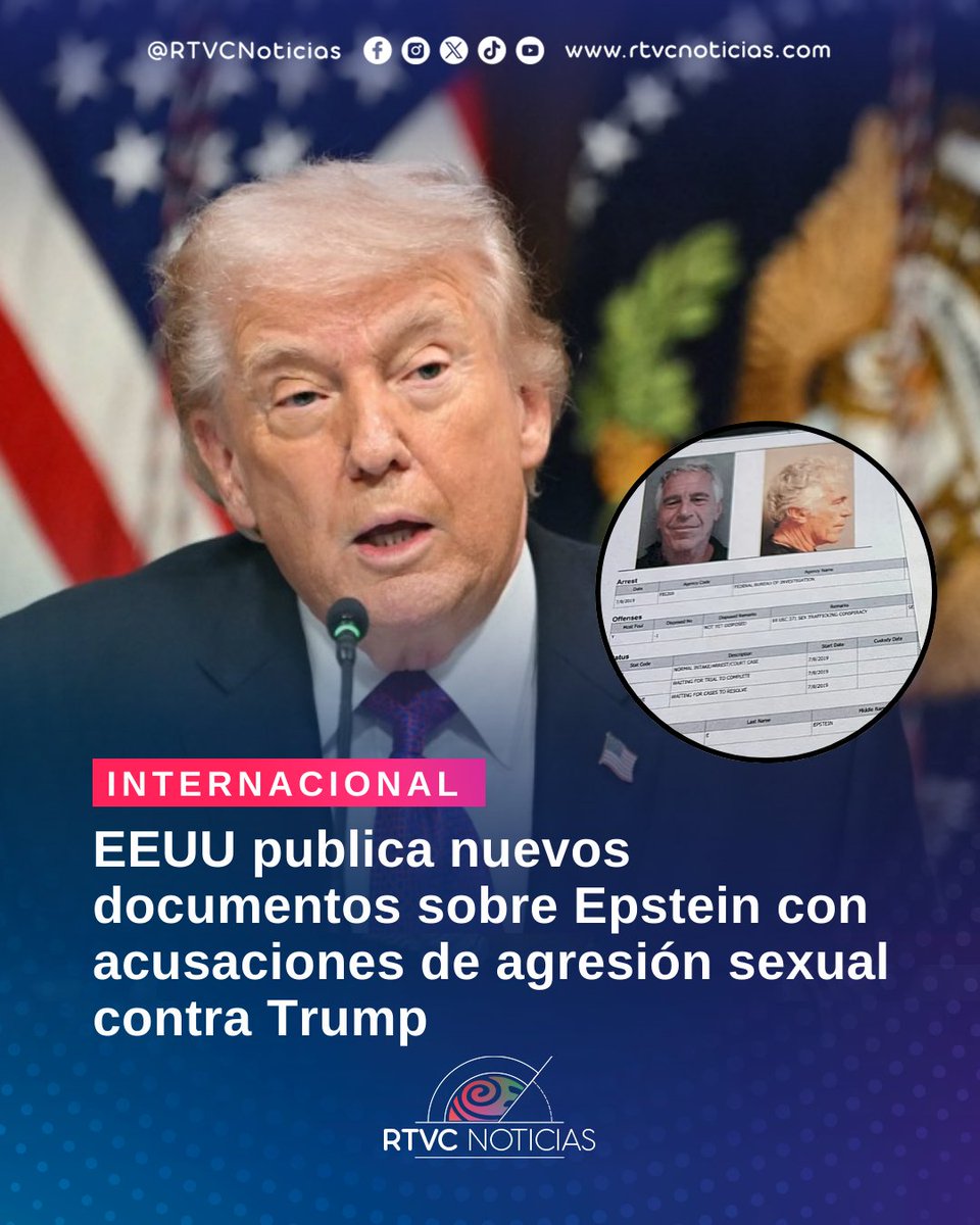 #Internacional 🇺🇸 l Los nuevos documentos revelan que el FBI interrogó en 2019 a una mujer que acusó a Epstein y Trump de agredirla sexualmente cuando era menor. 

👉🗞️ Más detalles en: rtvcnoticias.com/internacional/…