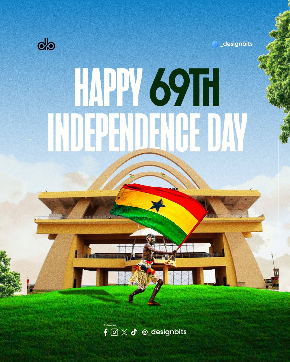 _designbits's tweet photo. Happy Independence Day, Ghana! 
Celebrating the rich history, vibrant culture, and resilient spirit of the Ghanaian people. Let's honor the past and look forward to a future of continued growth and prosperity.

 #GhanaIndependenceDay #Ghana #IndependenceDay https://t.co/opWiKRH0Ey