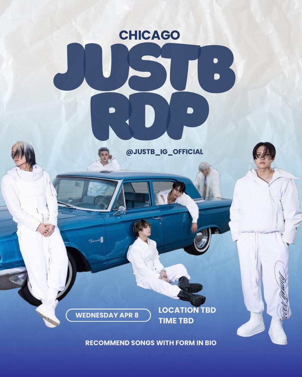 bluesungshine's tweet photo. 🤍ATTENTION CHICAGO ONLYB’s!
My friends and I are hosting a random dance play on Wednesday April 8th for the @JUSTB_Official concert! Location and time TBD depending on the venue. Song recommendations form is below!🤍
co-hosts: @guntster_ @Karmaa_Ky @ZefARMY_PHANDOM https://t.co/sNfsQbrhMz