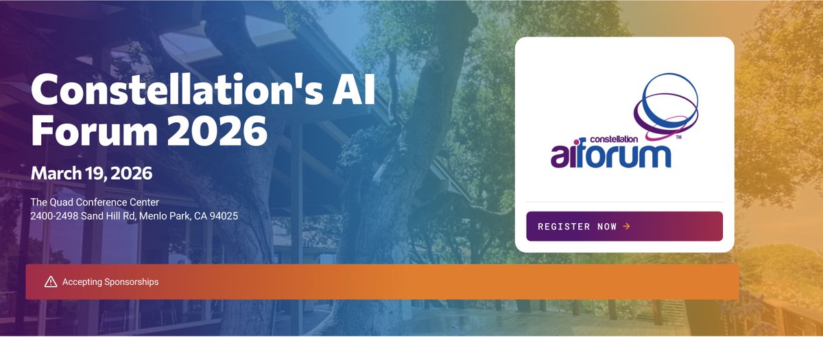 constellationr's tweet image. 🔥 Ready for what's next in AI? Join the brightest minds at the AI Forum 2026 on March 19 in Menlo Park, CA. Bold talks. Real strategy. No fluff. AI for real-world impact. 👉 zurl.co/Mc5qp  #AIF2026 #AILeadership #GenAI