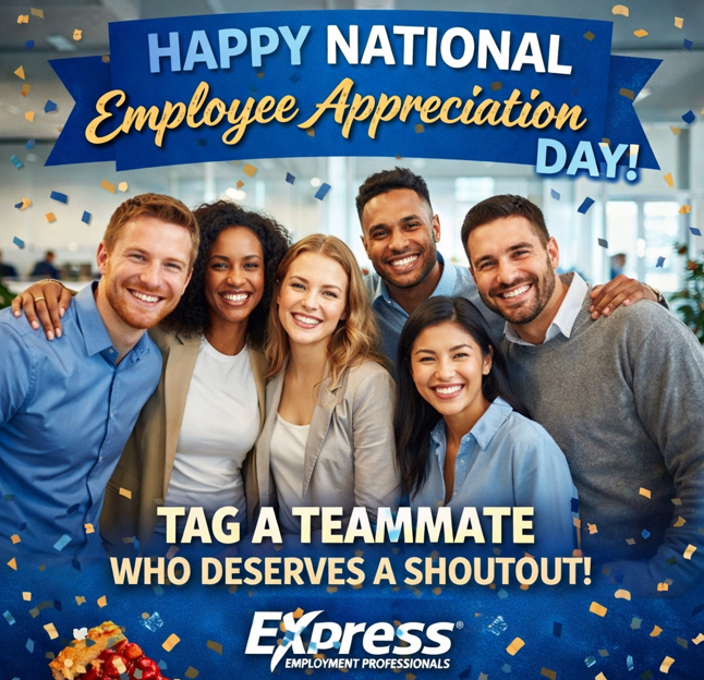 Today we celebrate the heart ❤️ of our company—our amazing associates! 🙌 Without your dedication, talent, and hard work, none of this would be possible. Thank you for everything you do! 💛💼
#EmployeeAppreciationDay #ExpressPros #ThankYouTeam