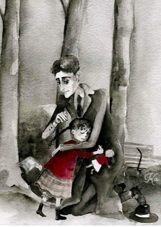LunaGitana0333's tweet photo. La Muñeca de Franz Kafka:   
 Un año antes de su muerte, Franz Kafka vivió una experiencia insólita. 

Paseando por el parque Steglitz, en Berlín, encontró a una niña llorando desconsolada porque había perdido su muñeca.  

Kafka se ofreció a ayudar a buscar la muñeca y se dispuso a reunirse con la niña al día siguiente, en el mismo lugar.  

Incapaz de encontrar a la muñeca, compuso una carta “escrita” por la muñeca y se la leyó cuando se reencontraron:  
 - "𝙋𝙤𝙧 𝙛𝙖𝙫𝙤𝙧 𝙣𝙤 𝙡𝙡𝙤𝙧𝙚𝙨, 𝙝𝙚 𝙨𝙖𝙡𝙞𝙙𝙤 𝙙𝙚 𝙫𝙞𝙖𝙟𝙚 𝙥𝙖𝙧𝙖 𝙫𝙚𝙧 𝙚𝙡 𝙢𝙪𝙣𝙙𝙤. 
 T𝙚 𝙫𝙤𝙮 𝙖 𝙚𝙨𝙘𝙧𝙞𝙗𝙞𝙧 𝙨𝙤𝙗𝙧𝙚 𝙢𝙞𝙨 𝙖𝙫𝙚𝙣𝙩𝙪𝙧𝙖𝙨..."  

Éste fue el comienzo de muchas cartas.  
 Cuando él y la niña se reunían, él le leía estas cartas, cuidadosamente compuestas de aventuras imaginarias sobre la querida muñeca.   

La niña fue de este modo consolada.  
 Cuando las reuniones llegaron a su fin, Kafka le regaló una muñeca.   

Ella obviamente la veía diferente de la muñeca original.     
 Una carta adjunta explicó:  
 - "𝙈𝙞𝙨 𝙫𝙞𝙖𝙟𝙚𝙨 𝙢𝙚 𝙝𝙖𝙣 𝙘𝙖𝙢𝙗𝙞𝙖𝙙𝙤..."  

Moraleja:
 𝘾𝙖𝙙𝙖 𝙘𝙤𝙨𝙖 𝙦𝙪𝙚 𝙖𝙢𝙖𝙨, 𝙚𝙨 𝙢𝙪𝙮 𝙥𝙧𝙤𝙗𝙖𝙗𝙡𝙚 𝙦𝙪𝙚 𝙡𝙖 𝙥𝙞𝙚𝙧𝙙𝙖𝙨, 𝙥𝙚𝙧𝙤 𝙖𝙡 𝙛𝙞𝙣𝙖𝙡, 𝙚𝙡 𝙖𝙢𝙤𝙧 𝙫𝙤𝙡𝙫𝙚𝙧𝙖́ 𝙙𝙚 𝙪𝙣𝙖 𝙛𝙤𝙧𝙢𝙖 𝙙𝙞𝙛𝙚𝙧𝙚𝙣𝙩𝙚.
