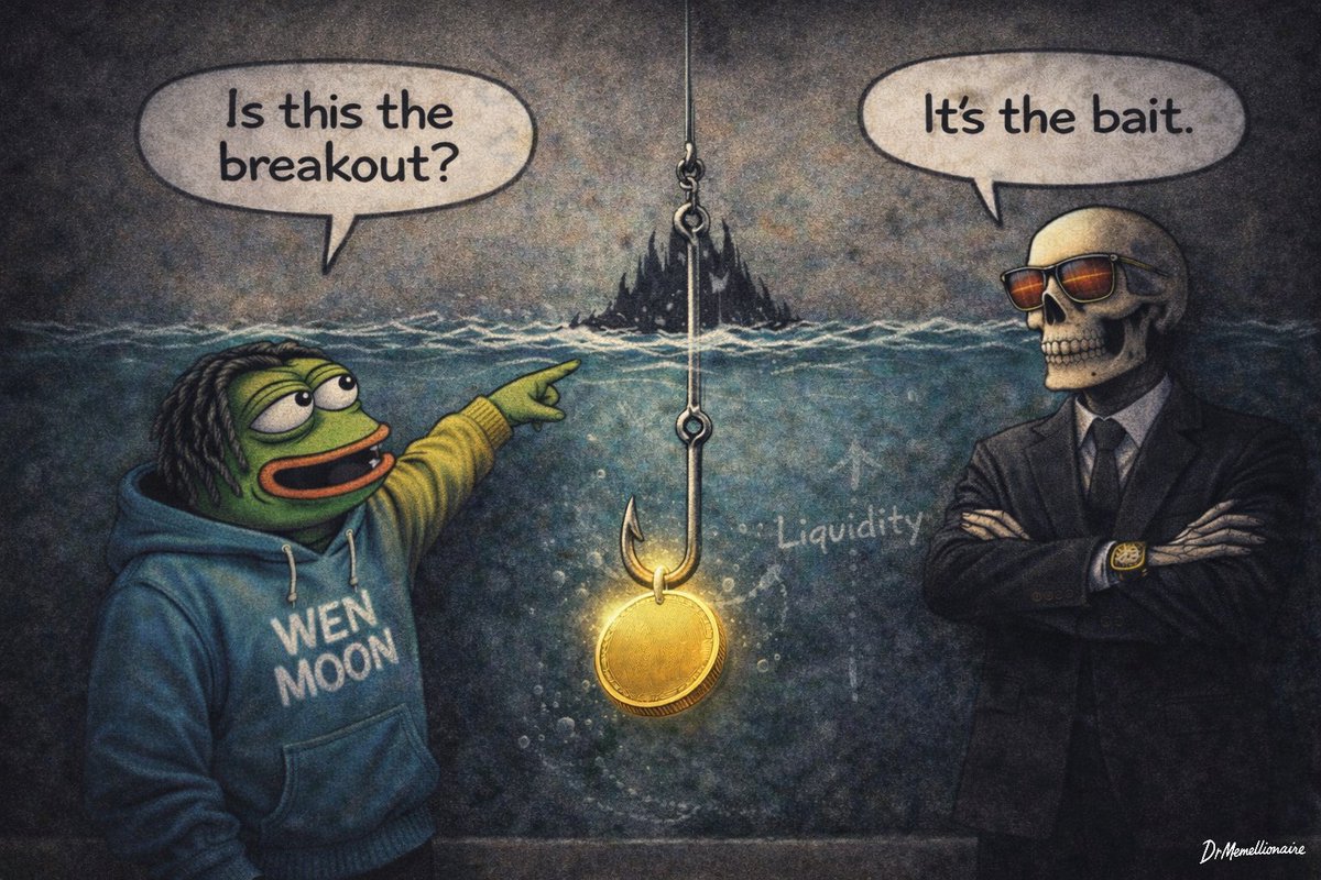 DrMemellionaire's tweet image. Breakouts tease, but structure stays,
Noise expands inside the maze.
Liquidity hunts before trends begin,
The patient trader learns to win.

#LilPepeVsSkull #LiquidityFirst