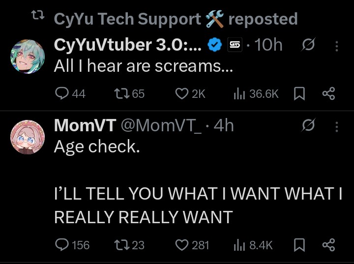 AnotherEXbeing0's tweet photo. Even my twitter feed has ADHD lol
#CyyuVtuber #MomVT https://t.co/p7Nuw77rkS