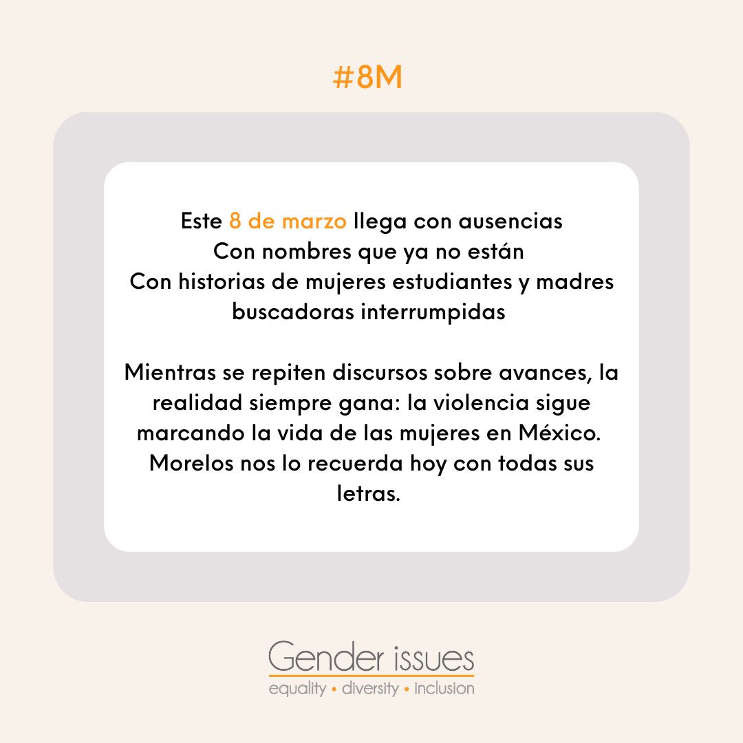 Gender_Issuesmx's tweet photo. Nombrar las ausencias para insistir, siempre insistir #8m2026 #niunamenos✋ https://t.co/kFfYlK1XDK