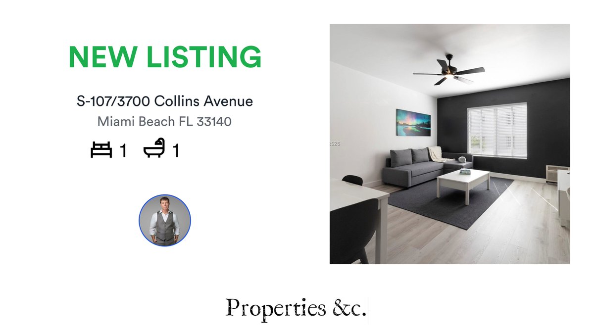 🛌 1 🛀 1
📍 S-107/3700 Collins Avenue, Miami Beach, FL, 33140

My latest listing on RateMyAgent.
BK 3098921
rma.reviews/6poyft0y10wl

...
#ratemyagent #realestate #miamibeach #miamibeachrealestate