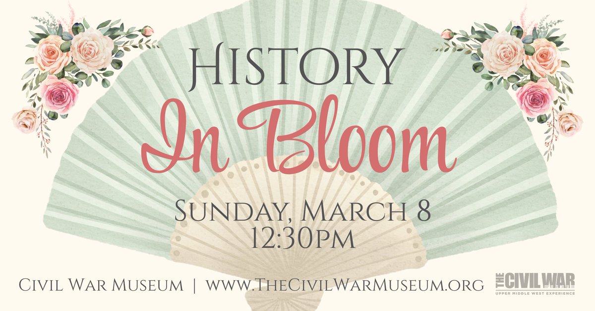 Celebrate International Women's Day at the Civil War Museum 🌸

Join us for History in Bloom, a free community event featuring the Victorian Language of Flowers, build-your-own mini bouquets (courtesy of Howland Flowers), a women-owned business vendor market, snacks, and more🌷