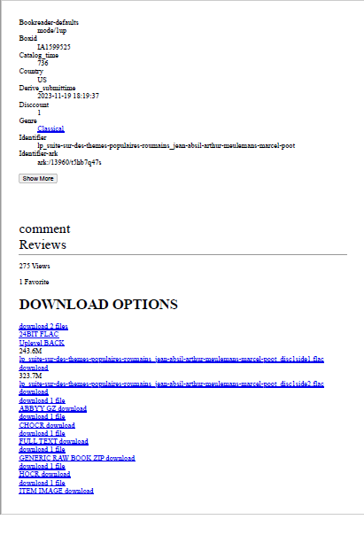 Lionel78883700's tweet photo. @internetarchive Is something wrong with https://t.co/HKFfi5KtXM?

I give an example. I searched:
Suite Sur Des Themes Populaires Roumains...
https://t.co/24dSwJOD68

And it gave the following page (which I broke in the following attached photos) https://t.co/DaPNI8In8r