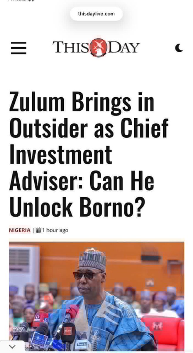 Governor Zulum has made a bold bet by installing an external technocrat as his chief adviser on investment. He has gained a credible face for international donors. The unanswered question is whether Dr. <a href="/Arc_SaidKori/">Arc. Sa'id Kori | PhD</a>  can become an effective force within the system, translating