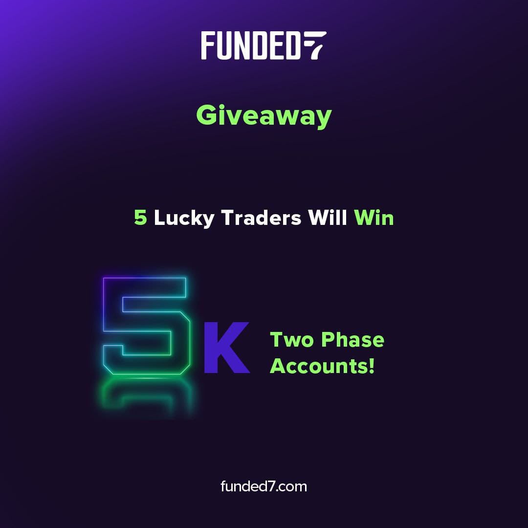 Funded7  Giveaway! 🎉

5x $5,000 Evaluation Account Giveaway 

- Follow: @Funded_7 <a href="/TodorFunded7/">Todor Georgiev CEO Funded7</a> <a href="/WilliamFunded7/">William</a> &amp; <a href="/chap_trader/">CΗΔPL!N</a> 

- Like &amp; Repost 

- Like &amp; Repost quoted post

- Tag 3 Traders