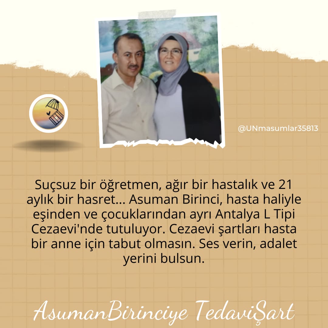 Bugünde bir başka masum için twit atıyoruz.
AsumanBirinciye TedaviŞart