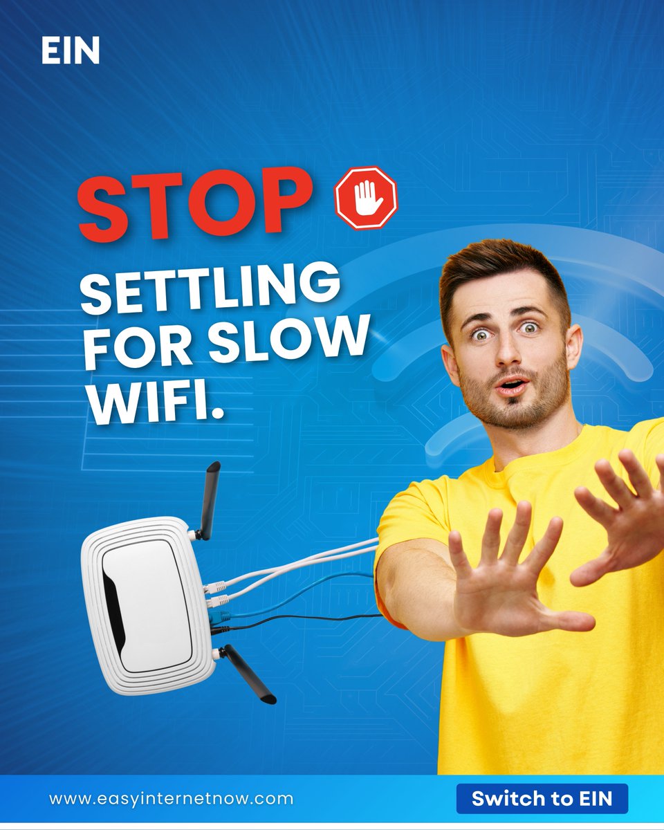 EasyInternetNow's tweet photo. Still waiting on videos to load?

Slow WiFi isn’t normal — you’re just with the wrong provider.

Upgrade to #EIN for smooth streaming, faster downloads, and a connection you can count on.

Check availability now.

#EasyInternetNow #StopBuffering #FastWiFi #InternetUpgrade #USA https://t.co/he7duU9hWu